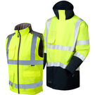 Leo Workwear Hi Vis 3-in-1 Clovelly Anorak with Torrington Bodywarmer Contrast