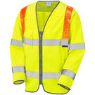 Leo Workwear Hi Vis Barbrook Orange Brace Sleeved Waistcoat