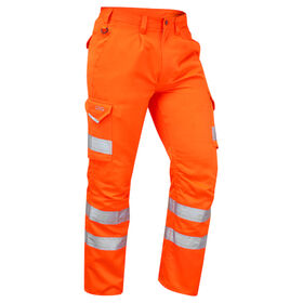 Leo Workwear Hi Vis Bideford Cargo Trouser - Tall