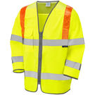 Leo Workwear Taddiport Orange Brace 3/4 Sleeve Waistcoat