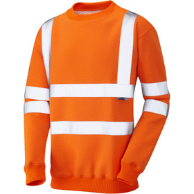 Leo Workwear Hi Vis Winkleigh Crew Neck Sweatshirt